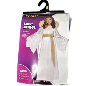 Girl's Lace Angel Halloween Costume Size M 8-10